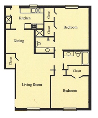 2 Bedroom 2 Bathroom 2497 floor plan